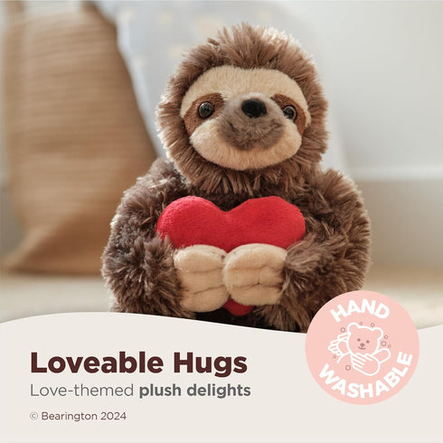 6.5 Inch Bearington Lil Simon Love Sloth Stuffed Animal - Cute Plush Toy for Girls & Kids - Unique Sloth Plush