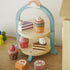 MIKNEKE Set Set Sets Wooden Dessert Cake Play Food Toys, Pretend Play Kids Tea Party for Little Girls Toddlers