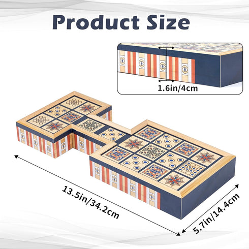 2 4500 Wooden Royal Game of UR,Ancient Strategy Board Game for Players,Beautifully Designed Board with Storage