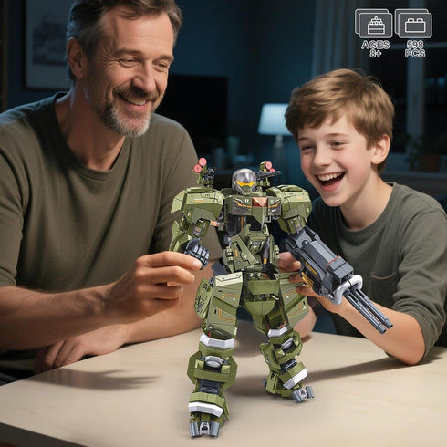 Set 598 HIGH GODO Main Battle Mech Robot Transforming Building Blocks for Adults,City Warrior Justice Hero Soldier Mech