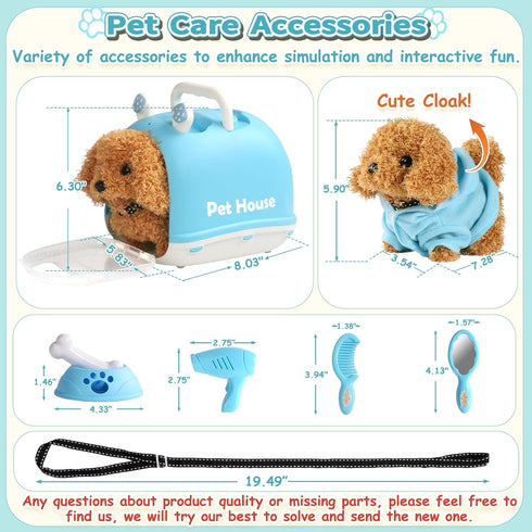 3 4 5 6 Set, 3-8 TONZE Robot Dog Toy for Girls Kids Year Old, Interactive Walking Barking Realistic Robot Puppy Toys