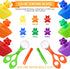 74 Pieces Counting Sorting Bears Set, Sensory Bin Tools with 60 Rainbow Sorting Bears, Tweezers, Scissors Clips,