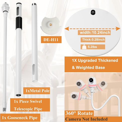 Derebir HDS2 Upgraded Baby Monitor Floor Stand Holder Mount Compactible with Babysense / Max View and Pro/Prisma Baby