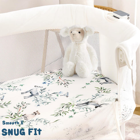Set 3 Pack, Stretchy Ultra Soft Fitted Bassinet Sheet Universal Fit for Bassinets Baby Cradle Moses Basket Oval