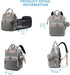 Sweet BB Backpack Baby Diaper with Changing Pad, Waterproof, USB Port, Large Capacity (Gray)