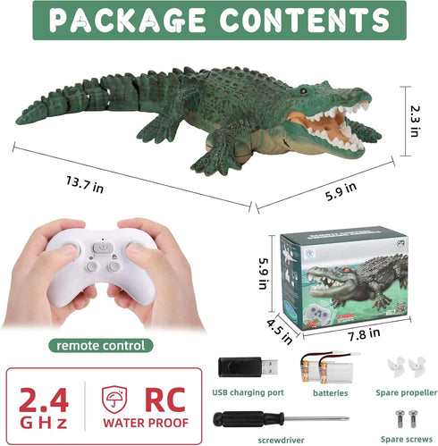 Swimming 6+ GearRoot Remote Control Crocodile High Simulation RC Crocodile Boat Toys for Pool Lakes Bathroom, Great