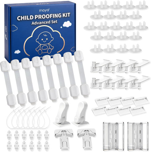 Inaya Baby Proofing Kit Advanced Set - Child Safety Hidden Locks for