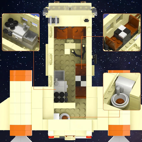 Nubee Spaceballs Eagle 5 Building Set, Space Movie Car Moc Model with Cockpit and Secret Hyper-Jets, Gift for Kids 8+