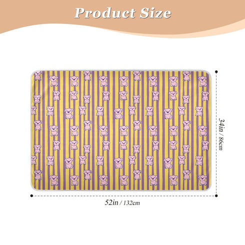 siphylline 52" 34" Pink Puppies Yellow Purple Striped Extra Large Resuable Changing Pad Covers Highly Absorbent Pee