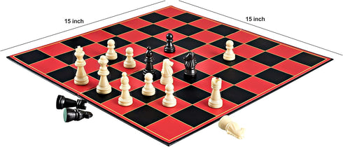 Classic Chess Board Game by Point Games - 15 Inch Super Durable Folding Set for Adults and Kids