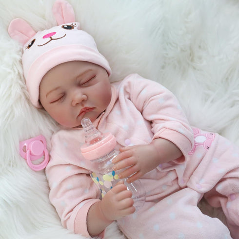 CHAREX 22" Lifelike Reborn Baby Girl Doll - Handmade Weighted Soft Body, Realistic for Kids Age 3+