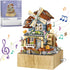 Music Box Building Blocks Set: Japanese Street View Windmill House Creative Model for Adults