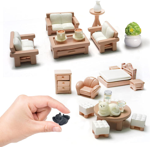 23 Pieces Dollhouse Mini Furniture Decoration Set, DIY Accessories for Baby Children Girls