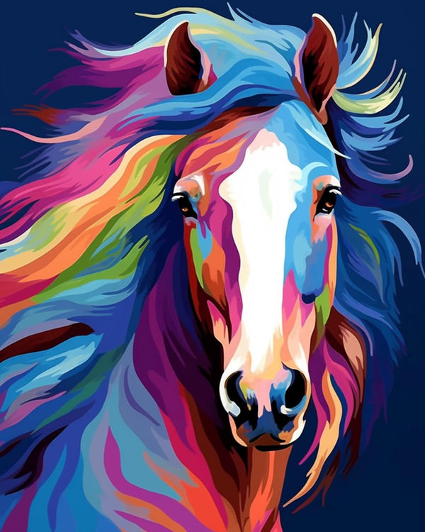 Paint by Numbers DIY Acrylic Painting Kit for Kids & Adults, 16" Wx20" L Colorful Horse Head Pattern