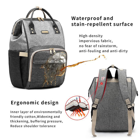 GAIVP Backpack Diaper Bag for Women, Baby Bags for Girls,Diaper Bag with Changing Pad, and Insulated Pockets (Dark Grey