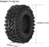 RC 1.2in Beadlock Tires 62 * 24mm for 1/18 Trx4m, 1/24 SCX24 FCX24, Soft Sticky Rubber Tires, 4PCS (Style A)