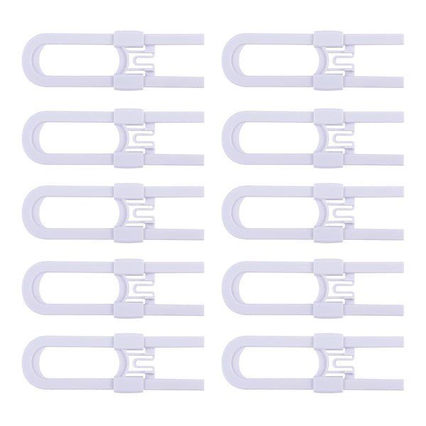 Sliding Cabinet Locks for Baby Proofing, Adjustable Child Safety Latches for Knobs & Handles, 10 Pack, White