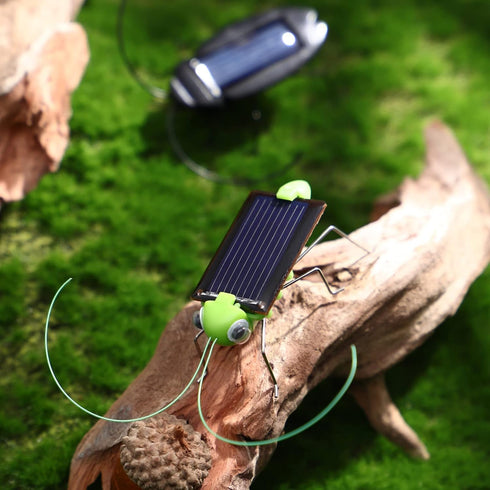 Solar Powered Car Toys 2pcs - Robot Insects Simulation Tricky Fake Toy for Kids