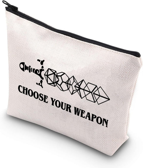 Choose Your Weapon D&D Gamer Makeup Bag: Dragons D20 RPG Gaming Gift