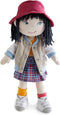 HABA 12" Soft Doll Yuki with Black Hair, Embroidered Face, Stylish Bucket