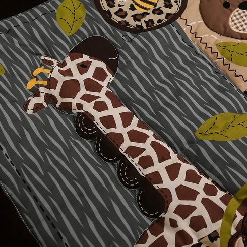 CribMATE 1 Nursery Crib Quilted Comforter PC Baby Girl Baby Boy Crib Quilt/Comforter Baby Gift Idea (Forest Animal