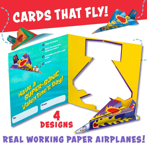 Peaceable Kingdom Valentine's Day Gift for Kids, Fun Party Favors for Classroom, Goodie Bag Stuffers - Paper Plane