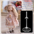 100 Pcs Acrylic Doll Stand Display Holder - Transparent Support for 9, 10, 11 Inch Tall Dolls with Adjustable Waist Clip