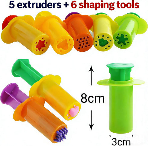 MAGIKON Set 11 of PCS Smart Dough Tools Kit with Models and Molds, Dough Extruders
