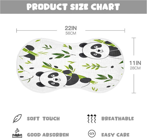 YETTASBIN Panda Muslin Baby Burp Cloth, Super Soft Absorbent Cotton Burp Rag Baby Bibs Feeding Cloth for Newborn Boys
