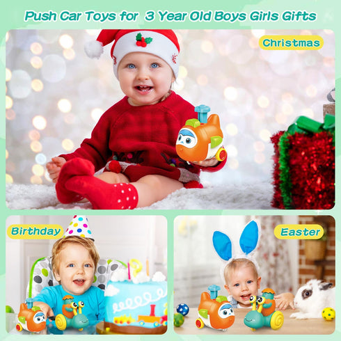 vusum 1 6-12-18 1-3,1 1 2 3 4 Toddler Toys for Year Old Boy,Press to Go Car Baby Toys Months,Push Toy Cars for Toddlers