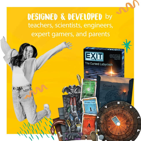 EXIT: The Cursed Labyrinth | Exit: The Game - A Kosmos Game | Family-Friendly Escape Room for 1-4 Players, Ages 10+