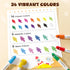 26 120 JUPITEARTH Colors Rocket Tempera Paint Sticks with PDF Coloring Pages, Quick Drying, Non-Toxic and Washable