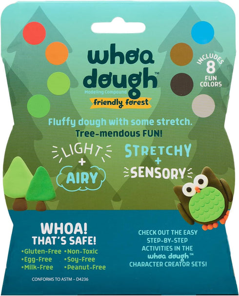 Pack 8 3+ Chuckle & Roar Whoa Dough Friendly Forest Air Dry Clay Dough with Unique Earthy Colors, Light & Stretchy