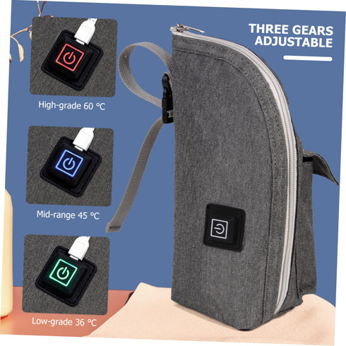 SHOWERORO Portable Bottle Warmer Insulated Car Milk Heater for Travel Convenient Zipper Design Durable Material Go