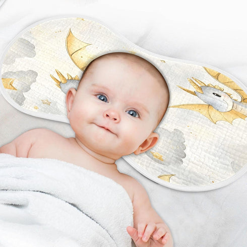 YETTASBIN Cute Cartoon Dragon Muslin Baby Burp Cloth, Super Soft Absorbent Cotton Burp Rag Baby Bibs Feeding Cloth