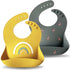 Moonkie Silicone Baby Bibs Set of 2, BPA Free Waterproof Baby Bibs