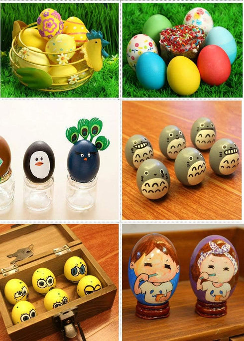 Fane 6Pcs Wooden Faux Fake Eggs, Children Play Kitchen Game Food Toy - Log Color