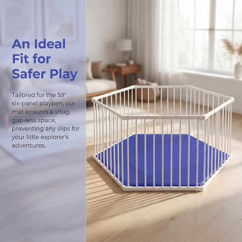 Generic 1 59 Inflatable Playmat - Cushioned Floor Mat Custom Fit Playpen Liner Portable Indoor/Outdoor Use Easy-Clean