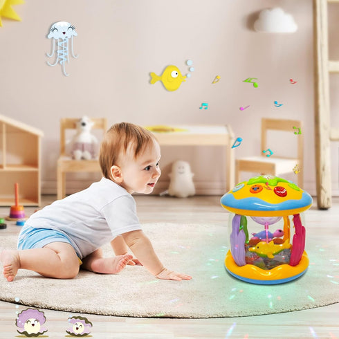 6-12 0-6 12-18 Tummy 1 2 3 M SANMERSEN Baby Boys Toys Months, Babies Ocean Rotating Lights Up Musical Toys for Months