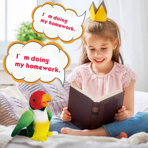 WEofferwhatYOUwant Talking Parrot Stuffed Animal - Interactive Voice Repeating Plush Toy for Kids and Adults