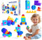 Big Magnetic Building Blocks, 1.65 Inches Multi-Shape Magnet Toy Set for Toddlers,
