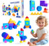 Big Magnetic Building Blocks, 1.65 Inches Multi-Shape Magnet Toy Set for Toddlers,