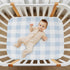 Cozy 27 39 inch Kigai Light Blue Crib Sheet for Boys Girls Gingham Baby Sheets Jersey Knit Fitted Crib Sheet