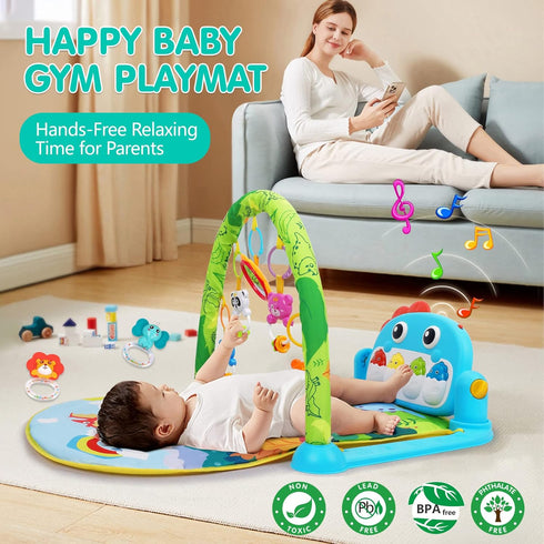 UMIKU Tummy 0-6 6-12 Baby Play Mat Baby Time Mat Musical Activity Center for Infant with High-Contrast Piano Music