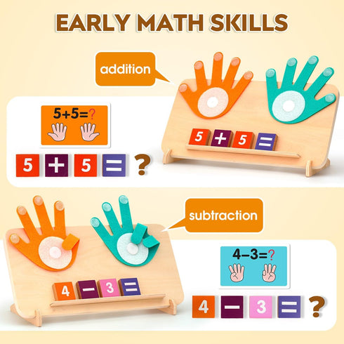 Preschool Learning Toys for Toddlers 2-4, Educational Math Manipulatives Number Counting Blocks, Montessori Gifts