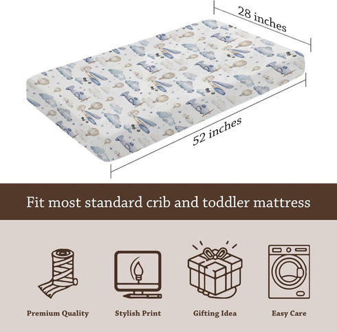 KuphiL10C Plane Theme Cloud Hot Air Balloon Pattern Baby Crib Sheet and Breast-Feeding Nursing Pillow Cover