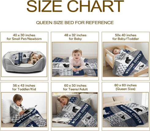 Personalized Baby Blanket for Boys Girls Custom Baby Blanket with Name for Toddlers Kids Fleece Bed Throw Blanket