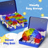 3-8, 60pcs Mini Magnetic Tiles Travel Kit for Kids Ages Portable Magnetic Building Blocks with Visual Storage Guide