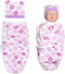 Reborn Baby Doll Swaddle Blanket 17-22 Inch Girl Purple Flowers Wrap Blanket