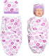 Reborn Baby Doll Swaddle Blanket 17-22 Inch Girl Purple Flowers Wrap Blanket